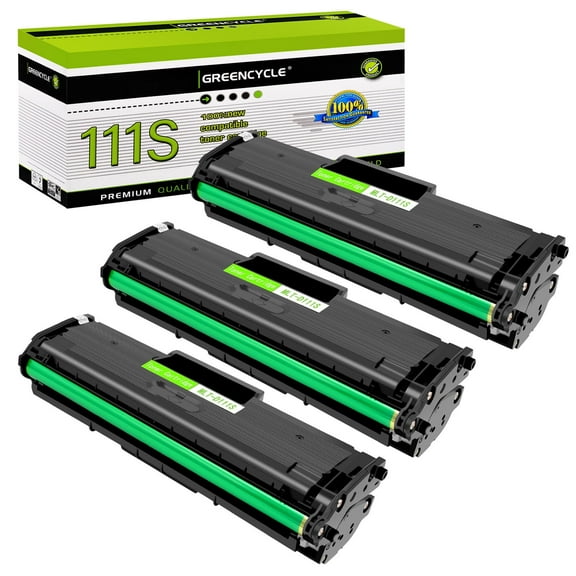 GREENCYCLE 3 Pack Compatible for Samsung MLT-D111S 111S Black Toner Cartridge Replacement with Xpress SL-M2020W Xpress SL-M2070W Xpress SL-M2070FW Printer