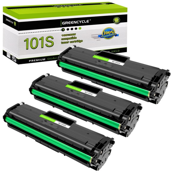 GREENCYCLE 3 Pack Compatible for Samsung MLT-D101S 101S Black Toner Cartridge Replacement with ML-2165 ML-2165W SCX-3400 SCX-3405W SCX-3405FW Printer