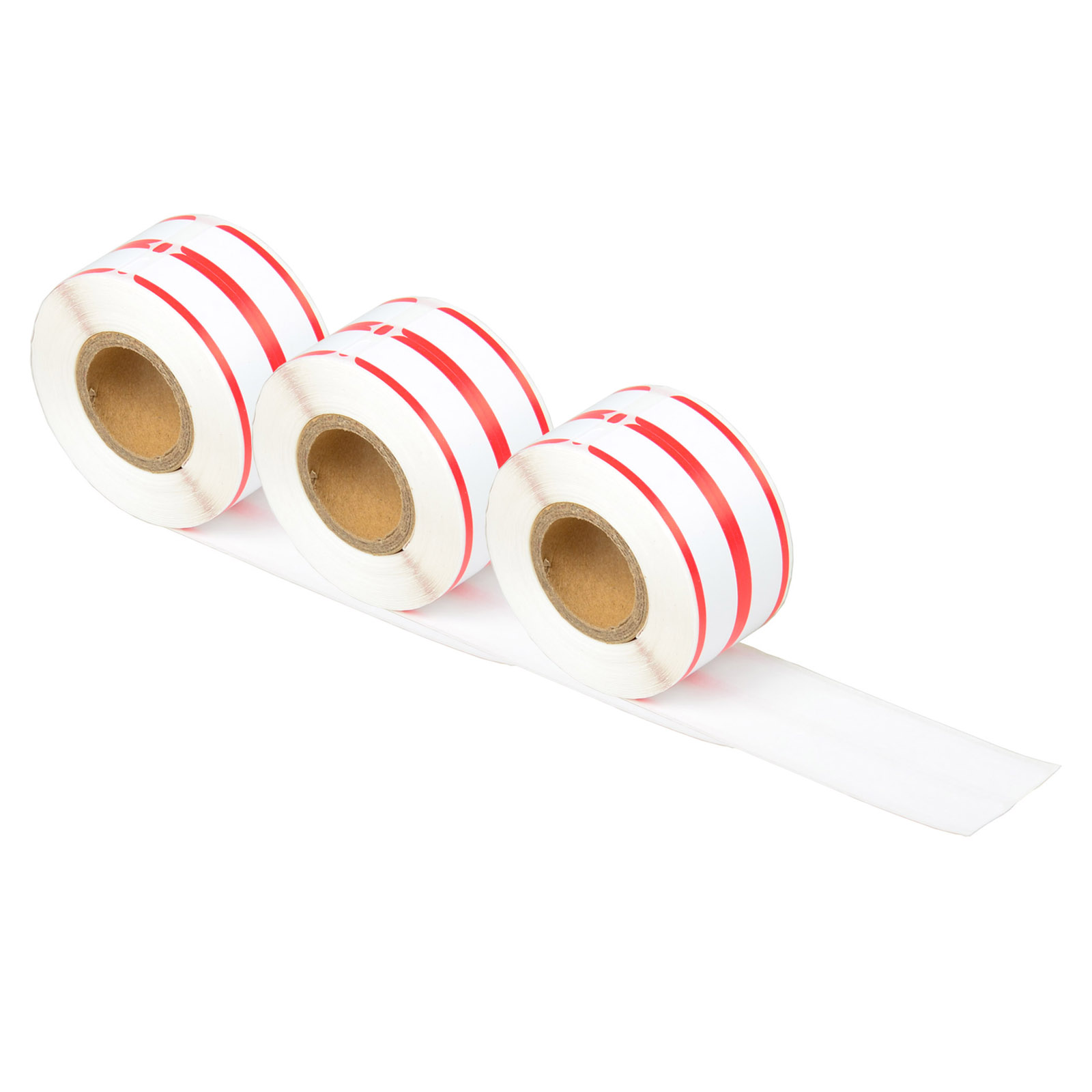 GREENCYCLE 3 Roll (260 Labels/Roll) Medium White w/Red Stripe 2-up File ...