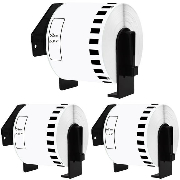 GREENCYCLE 3 Roll 62mm(2-3/7'')x 30.48m(100ft) Continuous White Paper Label Tape Compatible for Brother DK2205 DK-2205 with Cartridge use in QL-500 QL-550 QL-570 QL-700 QL-800 Printer