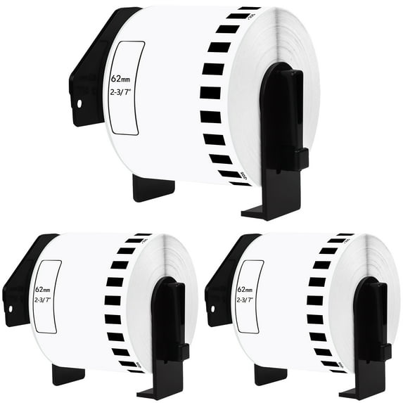 GREENCYCLE 3 Roll Compatible for Brother DK-2205 White Label Continuous Paper 62mm x 30.48m 2-3/7" x 100' use in Q Touch QL-500 QL-550 QL-570 QL-650 QL700 QL710W QL720 QL-1050 QL-1060 Printer