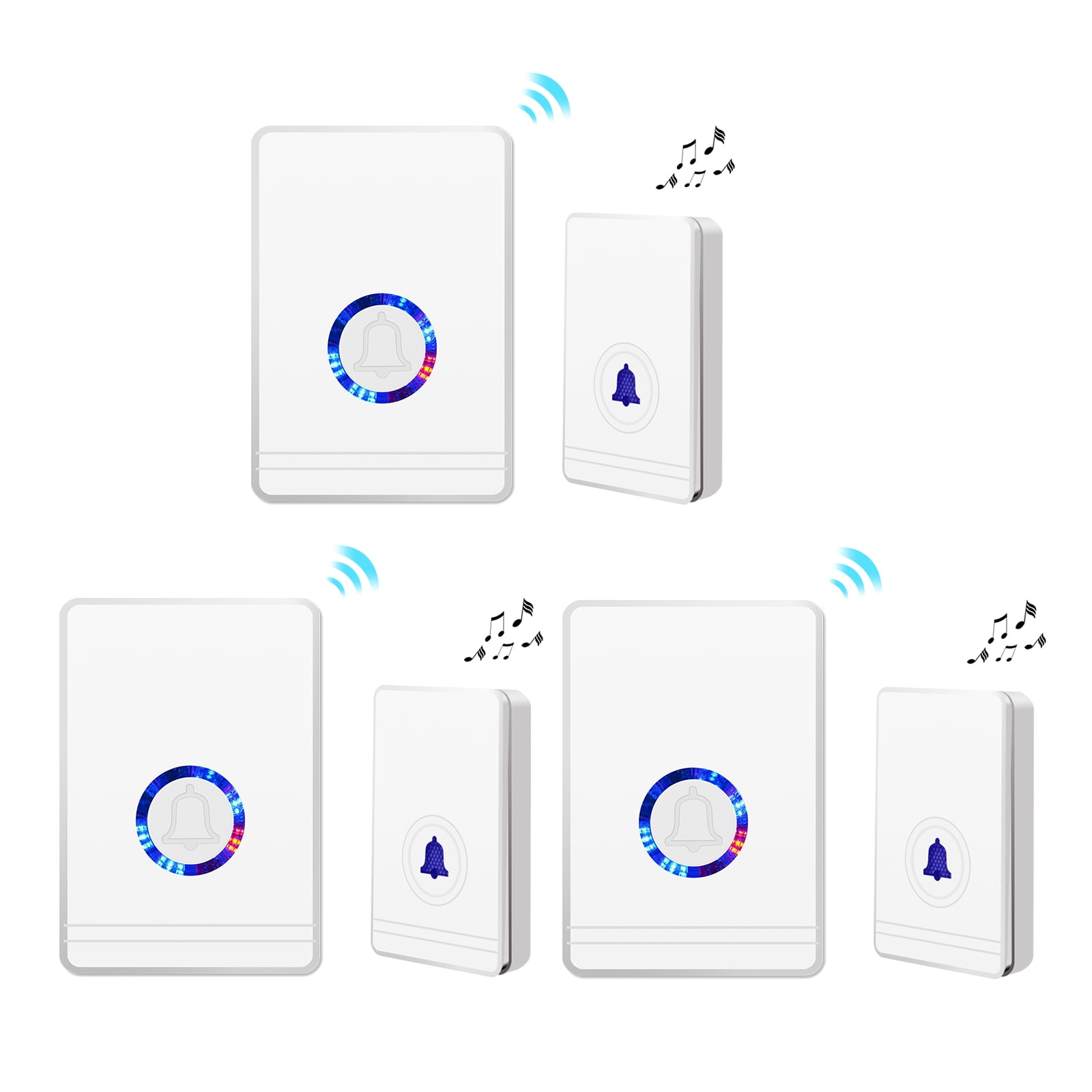 GREENCYCLE 3 Set Wireless Doorbell Door Open Chime, 1312ft Long Range