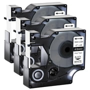 GREENCYCLE 3PK 12mm 5.5m Black on White Vinyl Label Tape Compatible for Dymo 18444 Rhino 1000 3000 4200 5000 5200 6000 Printer