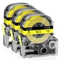 thumbnail image 1 of GREENCYCLE 3PK Black on Yellow Label Tape Compatible for EPSON LK-4YBW LC-4YBW9 SC12YW (12mm 1/2''x 8m 26.2ft) LabelWorks Printer, 1 of 4