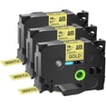 thumbnail image 1 of GREENCYCLE 3PK Compatible for Brother P-touch Black on Gold 18mm TZ TZe TZe-841 TZe841 TZ841 TZ-841 Laminated Label Tape, 1 of 7