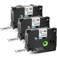 thumbnail image 1 of GREENCYCLE 3PK Compatible for Brother P-touch HSE-251 HS-251 HSe251 HS251 23.6mm 0.92" Black on White Heat-shrink Label Tape, 1 of 8