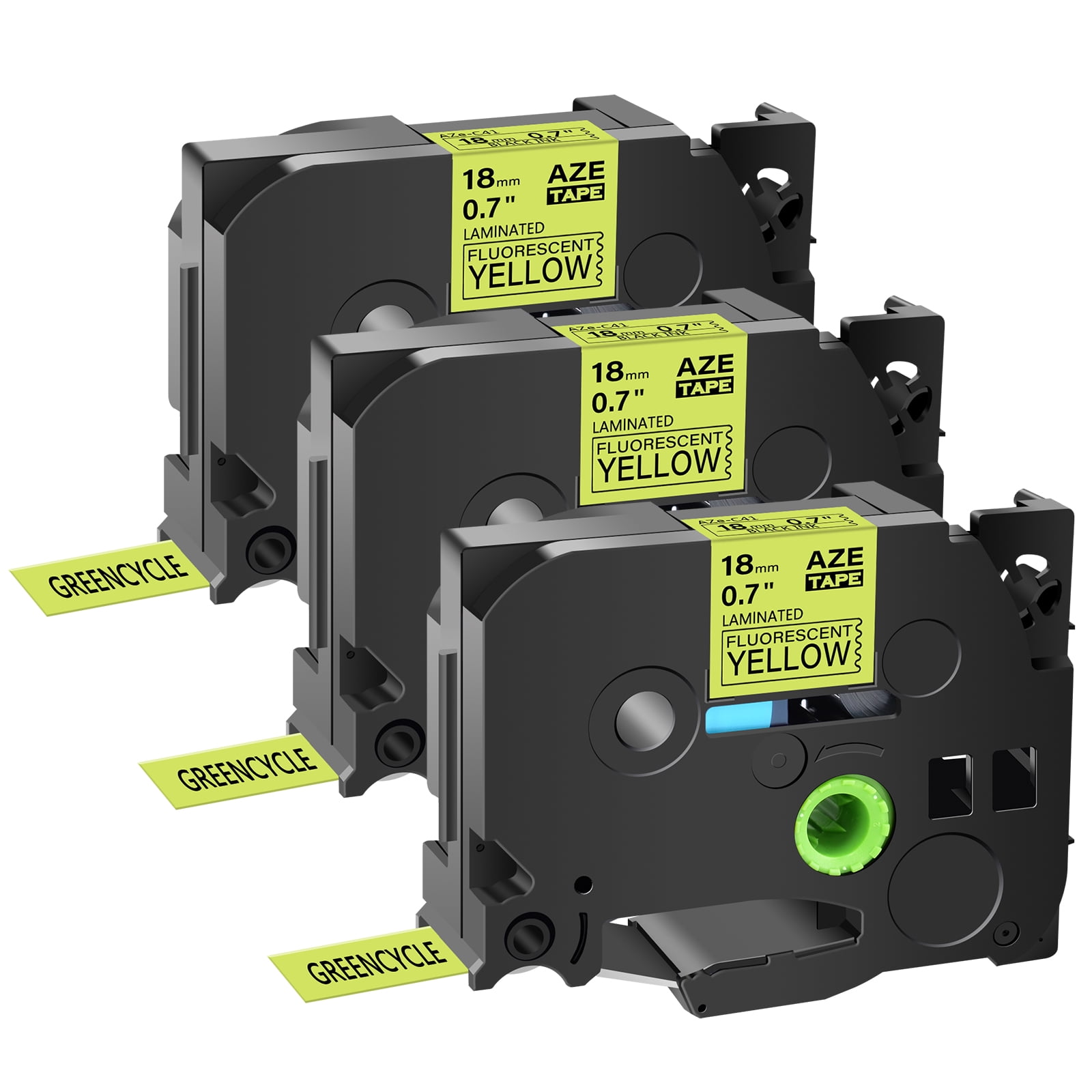 Etikettenband, fluoreszierend, kompatibel mit Brother P Touch M, 12 mm, 0,47 m, kompatibel mit P-Touch PT-M95, PT-90, PT-70, PT-65, PT-85, Etikettenmacher-Nachfüllpackungen, 6 Stück