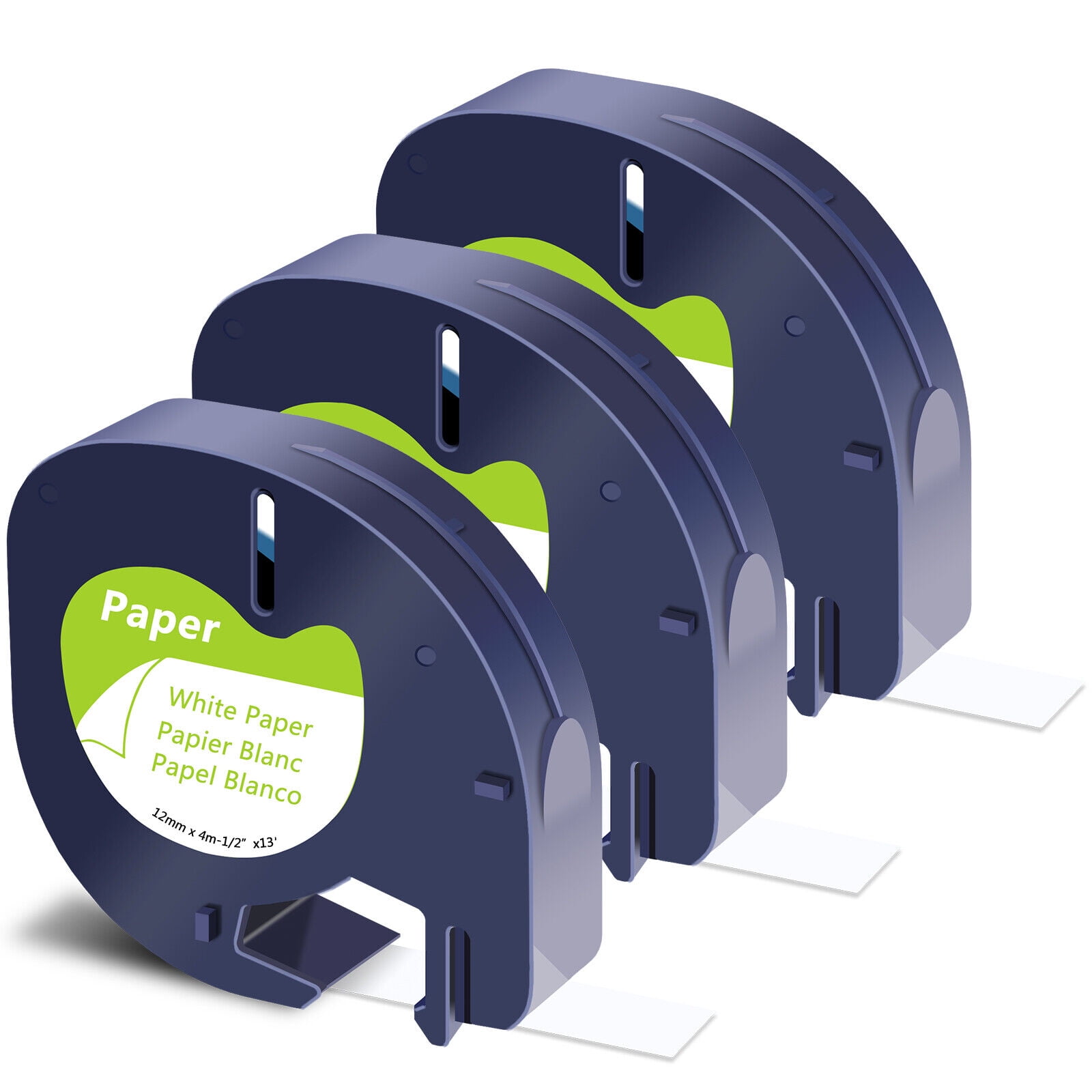 GREENCYCLE 3PK Compatible for DYMO LetraTag Refills 16952 12mm Black on