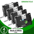thumbnail image 1 of GREENCYCLE 4 PK TZ-251 24mm 1 Inch Black on White Compatible for Brother P-Touch TZe-251 TZ251 TZe251 Label Maker Tapes, 1 of 8