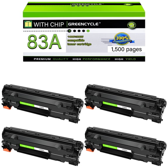 GREENCYCLE 4 Pack Compatible Black Toner Cartridge Replacement for HP 83A CF283A Use with Laserjet Pro MFP M201dw M225dw M127fw M125nw M127fn Printer