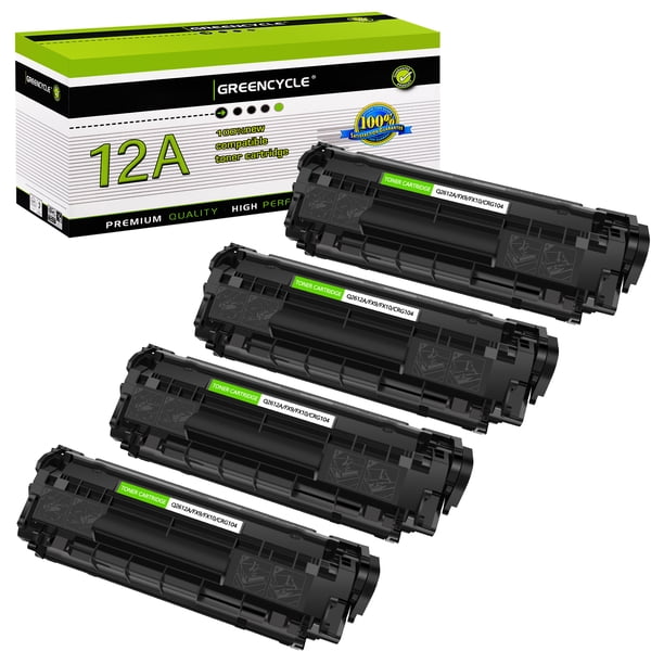 4 Toners Noirs Q2612A 12A Compatibles HP Laserjet 1022NW - Neufs, Marque Visiodirect