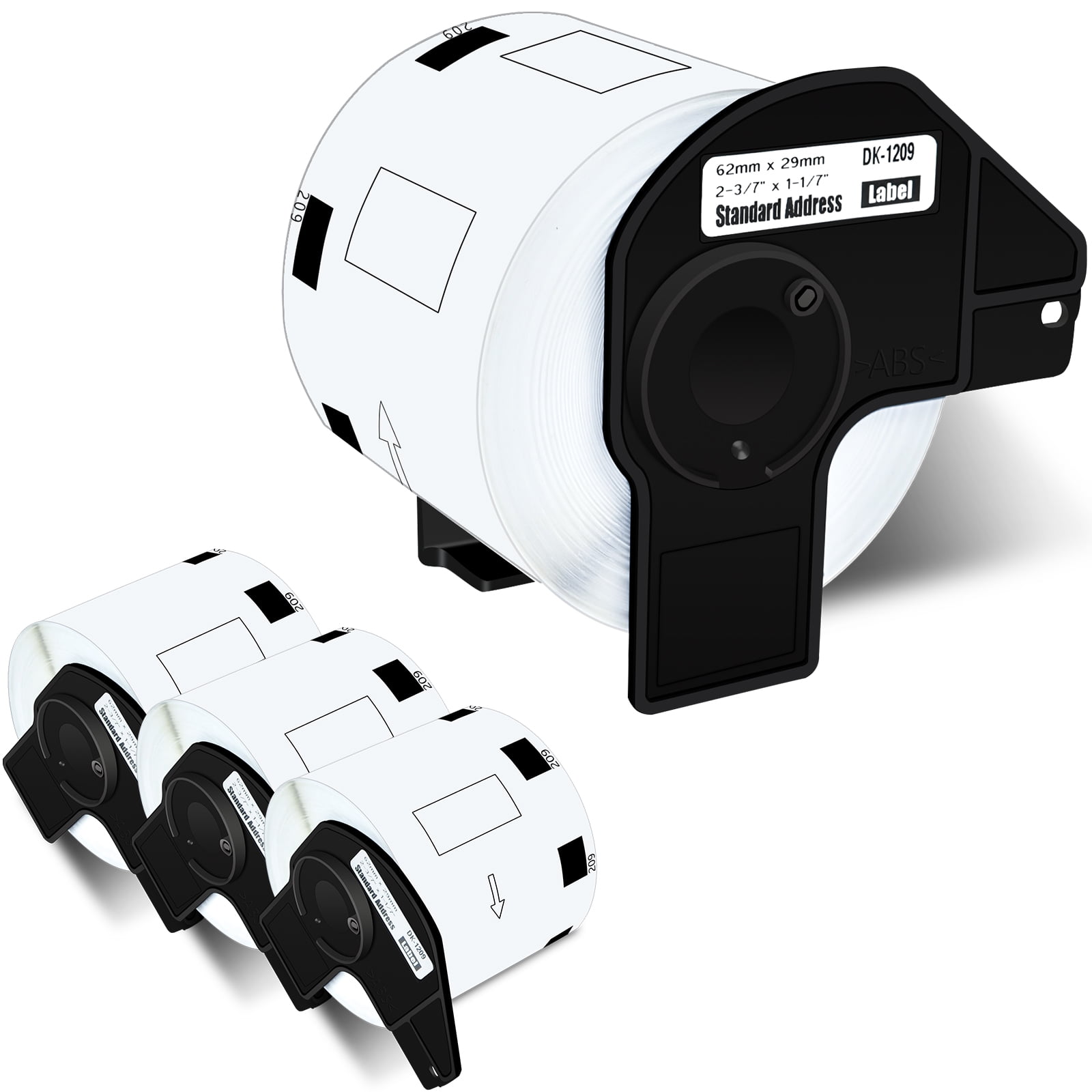 GREENCYCLE 4 Roll 29mm(1-1/7")x 62mm(2-3/7") Standard Address Label Tape Compatible for Brother DK1209 DK-1209 with Cartridge Used in QL-500 QL-550 QL-570 QL-700 QL-800 Printer
