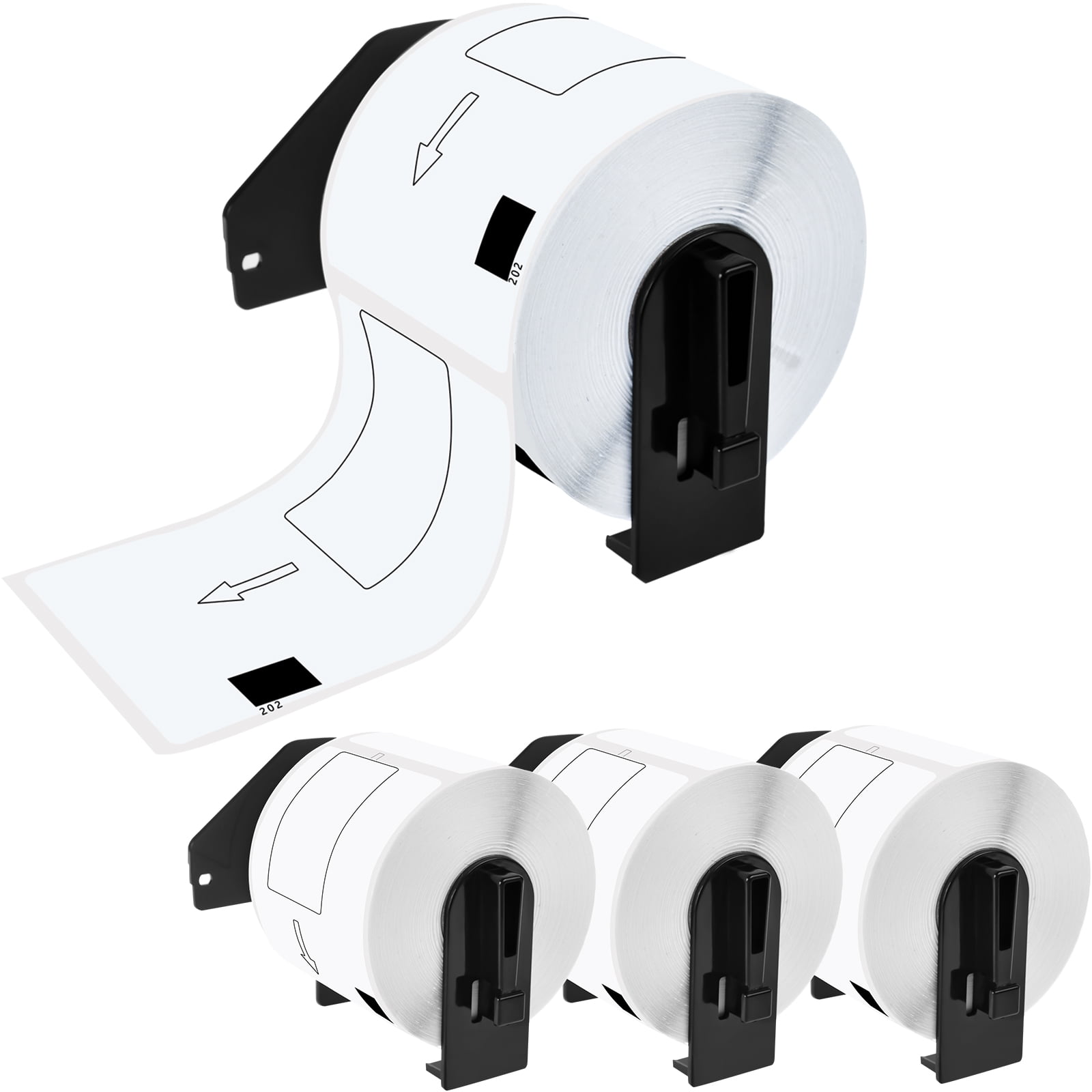 GREENCYCLE 4 Roll Compatible for Brother DK-1202 DK1202 (2.4" x 3.9") Standard White Paper Address Labels for QL Label Printers (300 Labels/Roll, Each Roll Label with a Cartridge)