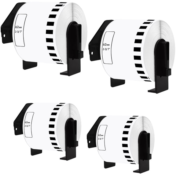 GREENCYCLE 4 Roll Compatible for Brother DK-2205 White Label Continuous Paper 62mm x 30.48m 2-3/7" x 100' use in Q Touch QL-500 QL-550 QL-570 QL-650 QL700 QL710W QL720 QL-1050 QL-1060 Printer