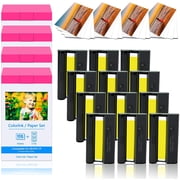 GREENCYCLE 4 Set Compatible for Canon KP-108IN Ink/Paper SELPHY CP1300 CP1200 CP910 Wireless Compact Photo Printer, 108 Sheets 4 x 6 Paper Glossy and 3 Color Ink Cassette Produces up to 108 Sheets