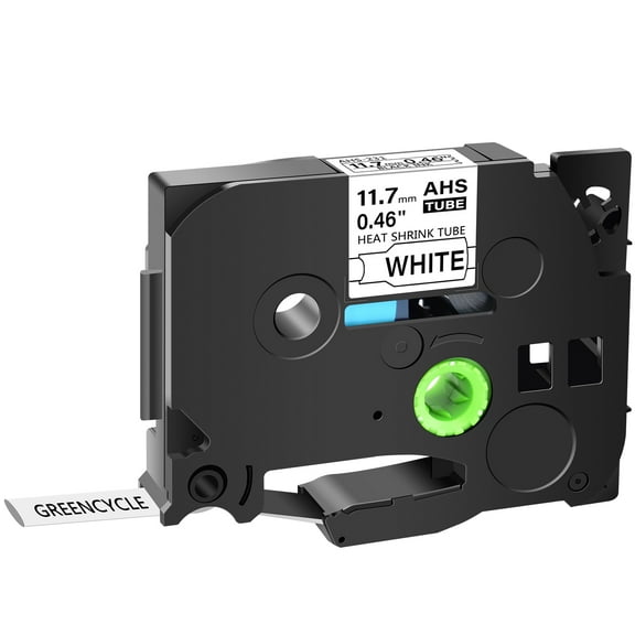 GREENCYCLE 40PK Compatible for Brother HSe-231 HS-231 HSe231 HS231 11.7mm 0.46" Black on White Heat-shrink Label Tape Use with PT-D210 PT-E300 H300 E500 P750WVP