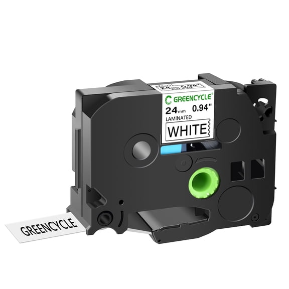GREENCYCLE 40PK Compatible for Brother P-touch Black on White 24mm TZ TZe TZ251 TZe251 TZ-251 TZe-251 Laminated Label Tape