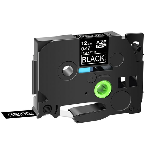 GREENCYCLE 40PK Compatible for Brother P-touch White on Black 12mm 8m TZ TZe TZe-335 TZ-335 TZe335 TZ335 Laminated Label Tape