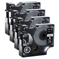 thumbnail image 1 of GREENCYCLE 4PK 12mm 7m White on Black Label Tape Compatible for Dymo D1 45021 LabelManager LabelPoint LabelWriter Label Maker, 1 of 7