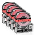 thumbnail image 1 of GREENCYCLE 4PK Black on Red Label Tape Compatible for EPSON LK-4RBP LC-4RBP9 SC12RW (12mm 1/2''x 8m 26.2ft) LabelWorks Printer, 1 of 4