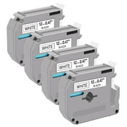 GREENCYCLE 4PK Compatible for Brother P-touch M Tape MK231 M-K231 M231 M-K231S 12mm 0.47" Black on White for Brother Ptouch PT-100 PT-M95 PT-90 PT-70 PT-65 PT-85 Label Maker Refills