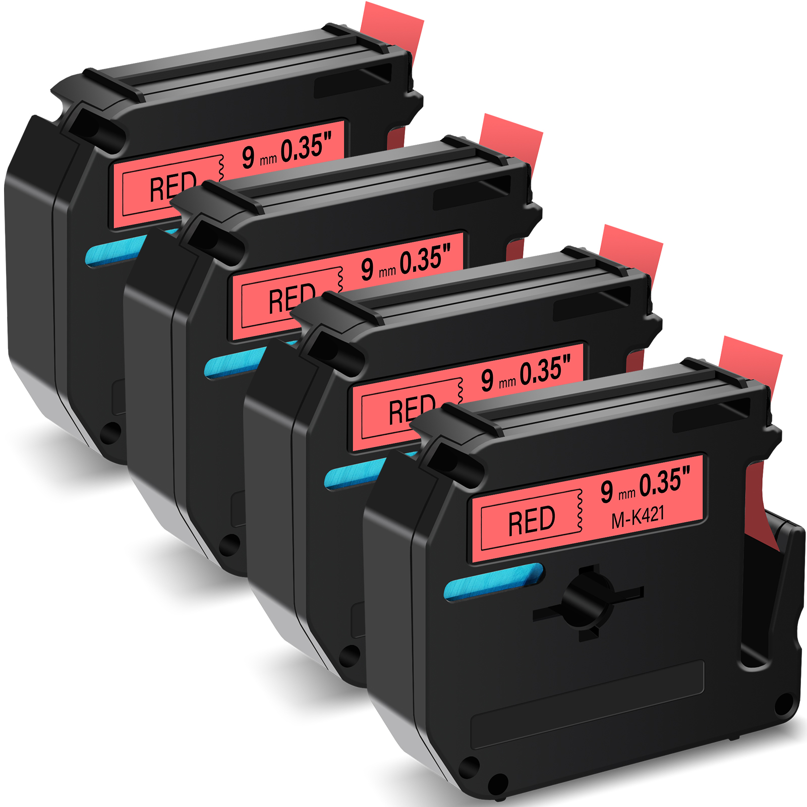 GREENCYCLE 4PK Compatible for Brother P-touch M Tape MK421 M-K421 M421 ...