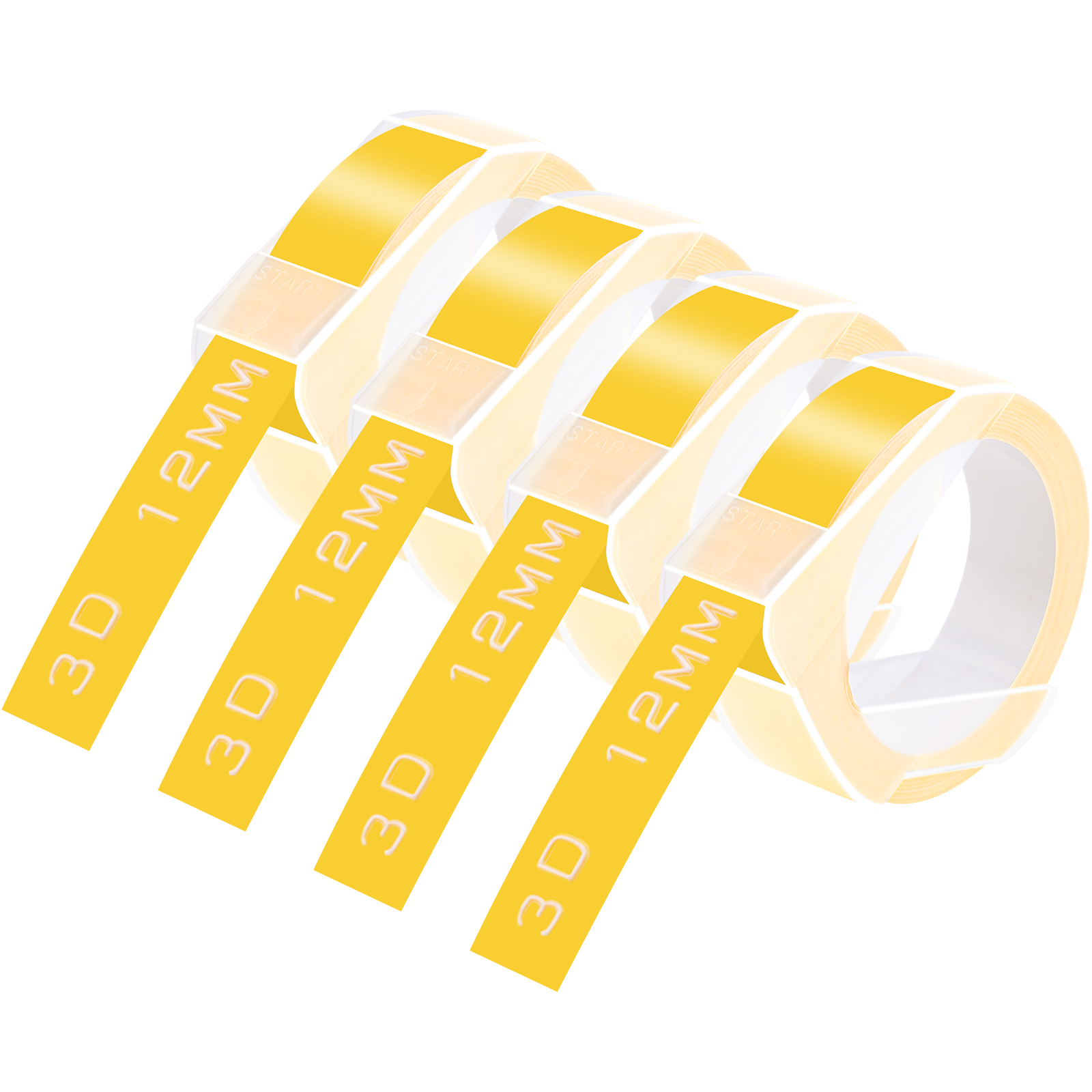 Superink 4-Pack 3D Embossing Tape For Dymo 520102, 520103, 520106, 520109 – 3/8" X 3m, Red/Green/Blue/Black