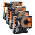 thumbnail image 1 of GREENCYCLE 4PK Compatible for DYMO 18435 12mm 5.5m Black on Orange Vinyl Label Maker Tape, 1 of 7
