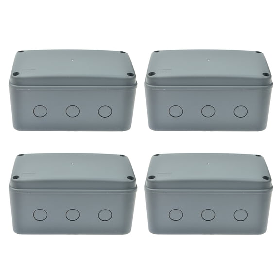 GREENCYCLE 4PK Junction Box ABS Plastic Dustproof Waterproof IP66 External Universal Electrical Project Enclosure Grey 7 1/8 x 4 1/2 x 4 inch181x111x100 mm fit 20mm Cable Gland for Outdoor Use
