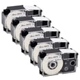 thumbnail image 1 of GREENCYCLE 5 Pack Compatible for Casio XR-24WE XR-24WE2S Black on White Label Tape for CW-L300 KL-820 KL-8100 KL-8200 KL-C500 KL-G2 EZ Label Printer 24mm 1 Inch x 8m 26.2Feet, 1 of 1