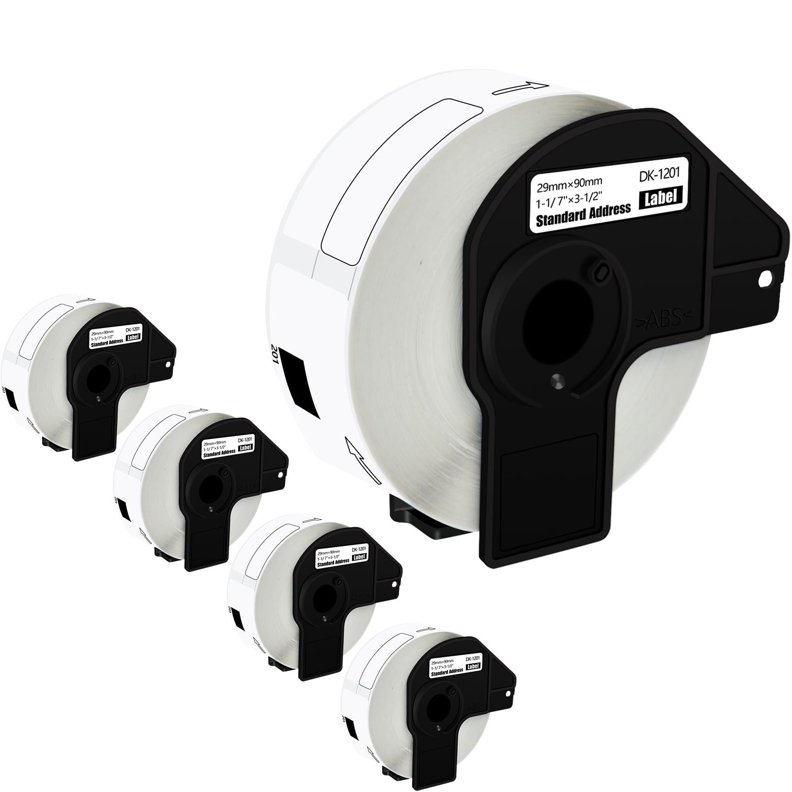 GREENCYCLE 5 Roll(400 Labels/Roll) Compatible for Brother DK-1201 DK1201 1.1" x 3.5" Standard White Paper Address Labels for QL Label Printers
