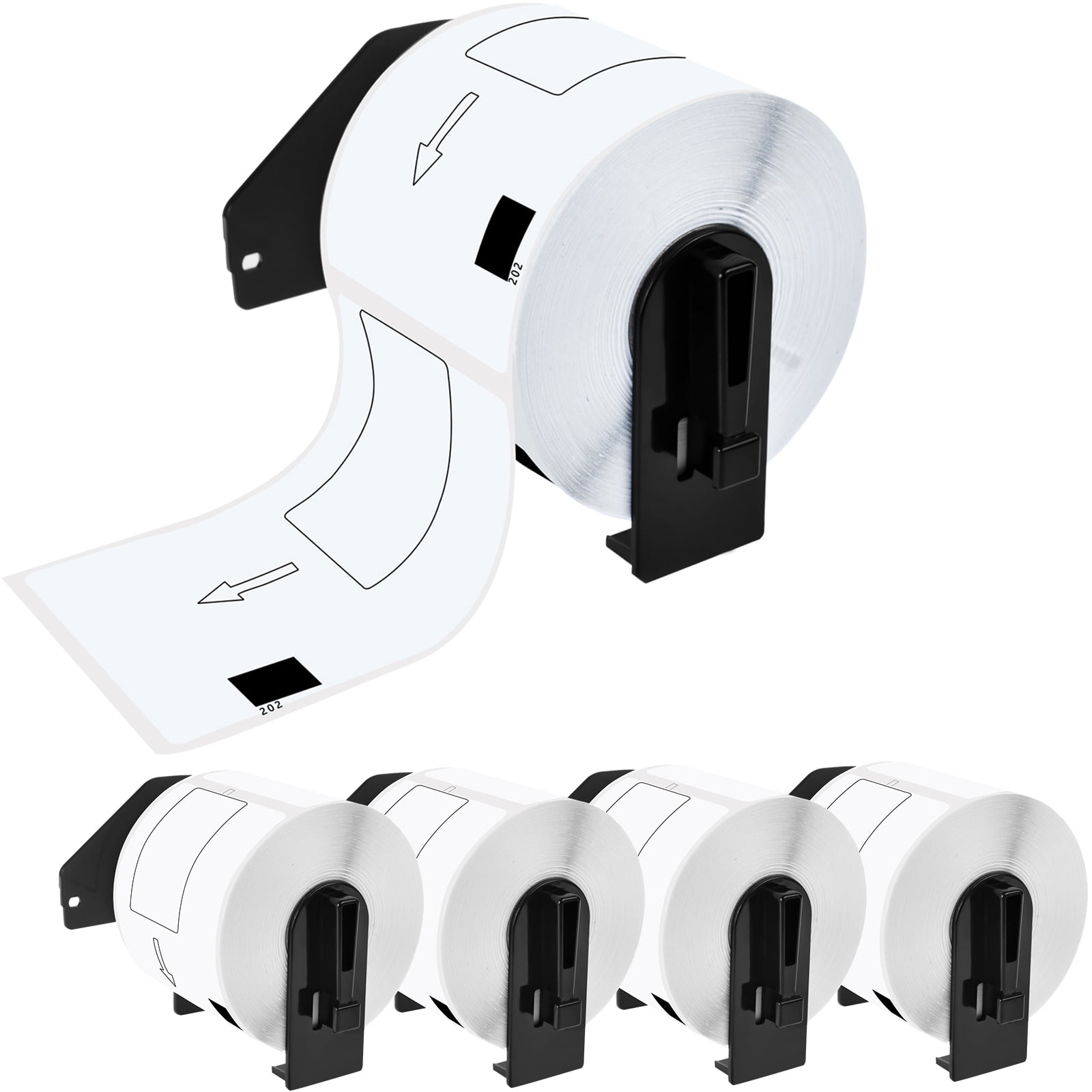 GREENCYCLE 5 Roll Compatible for Brother DK-1202 DK1202 (2.4" x 3.9") Standard White Paper Address Labels for QL Label Printers (300 Labels/Roll, Each Roll Label with a Cartridge)