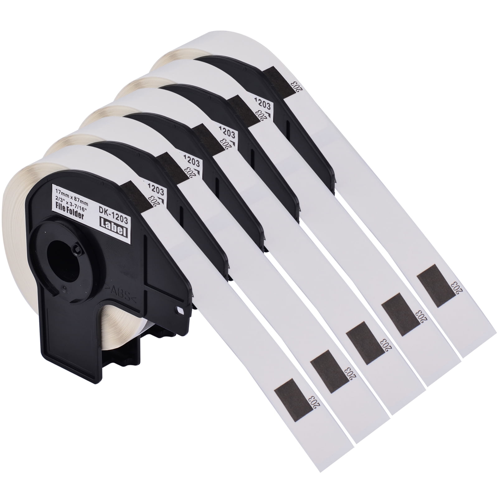 GREENCYCLE 5 Roll Compatible for Brother DK-1203 DK1203 (0.66" x 3.4") Standard White Paper Address Labels for QL Label Printers (300 Labels/Roll, Each Roll Label with a Cartridge)