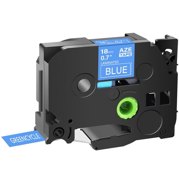GREENCYCLE 50PK Compatible for Brother P-touch White on Blue 18mm 8m TZ TZE TZe-545 TZ-545 TZe545 TZ545 Laminated Label Tape