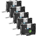 thumbnail image 1 of GREENCYCLE 5PK Compatible for Brother P-touch Black on White 24mm TZ TZe TZe-S251 TZ-S251 TZ-251 TZe-251 Extra Strength Laminated Label Tape, 1 of 7