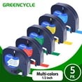 thumbnail image 1 of GREENCYCLE 5PK Compatible for DYMO LetraTag Refills 91331 91332 91333 91334 91335 1/2" 12mm Plastic Label Maker Tape, 1 of 8