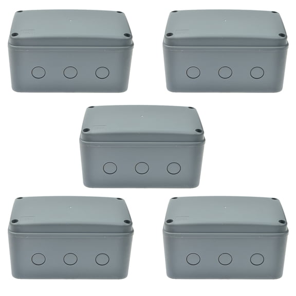 GREENCYCLE 5PK Junction Box ABS Plastic Dustproof Waterproof IP66 External Universal Electrical Project Enclosure Grey 7 1/8 x 4 1/2 x 4 inch181x111x100 mm fit 20mm Cable Gland for Outdoor Use
