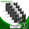 thumbnail image 1 of GREENCYCLE 5PK TZ-231 Compatible for Brother P-touch TZe-231 TZe231 TZ231 0.47'' 12mm Black on White Laminated Label Maker Tape, 1 of 10