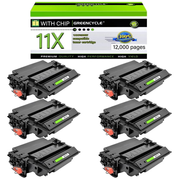 GREENCYCLE 6 Pack Compatible for 11X Q6511X 11A Q6511A Black Toner Cartridge Replacement with Laserjet 2430 2420 2410 2400 2420d 2420dn 2430tn Printer