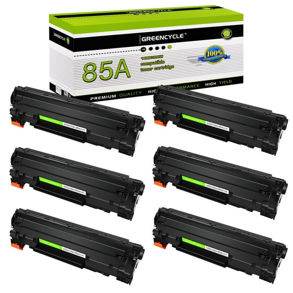 GREENCYCLE 6 Pack Compatible HP 85A CE285A Black Toner Cartridge Replacement for HP Pro P1102w P1109w M1212nf M1217nf M1130 M1132 M1136 M1522nf MFP Printer