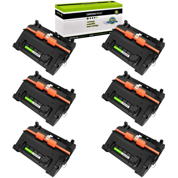 GREENCYCLE 6 Pack Compatible for HP 90A CE390A Black Toner Cartridge Replacement with Laserjet Enterprise M601 M602 M603 M4555 MFP Series Printer