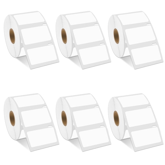 GREENCYCLE 6 Roll (1000 Labels/Roll) Medium White Multipurpose Label Compatible for Dymo 30334 2-1/4"(57mm) x 1-1/4"(32mm) LabelWriter Printer,BPA Free