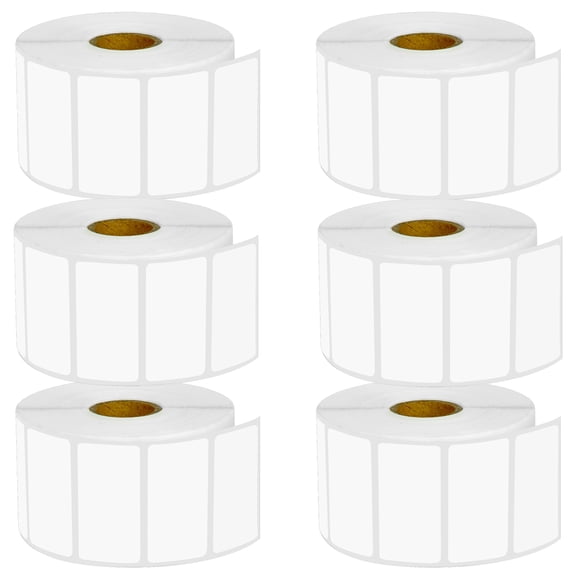 GREENCYCLE 6 Roll (1500 Labels/Roll) White Die Cut Paper Label Mobile Solutions Barcodes Tapes Compatible for Brother RDS05U1 2" x 1-1/64"(51mm x 26mm) TD-2020 TD-2120N TD-4000 Printer,BPA Free