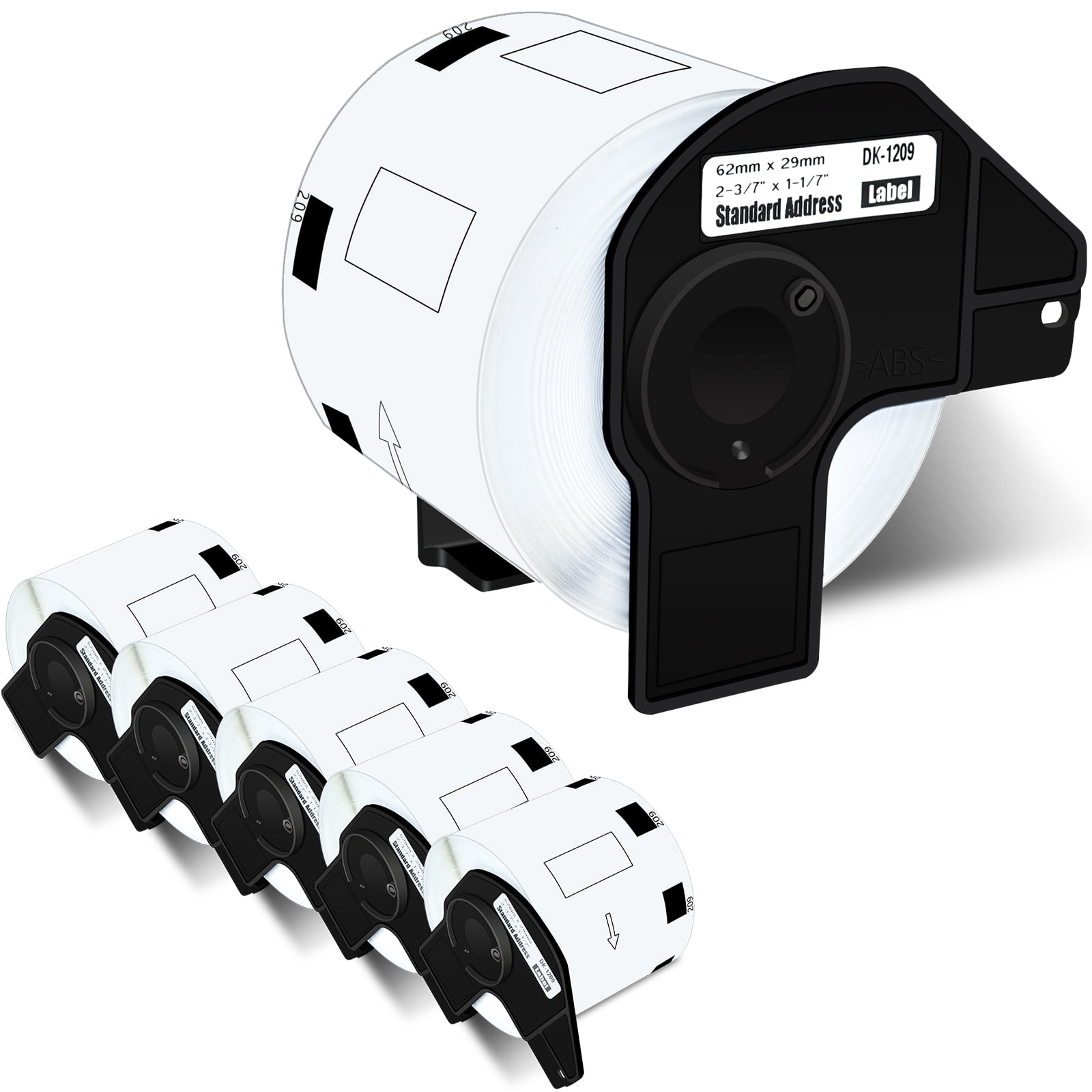 GREENCYCLE 6 Roll 29mm(1-1/7")x 62mm(2-3/7") Standard Address Label Tape Compatible for Brother DK1209 DK-1209 with Cartridge Used in QL-500 QL-550 QL-570 QL-700 QL-800 Printer