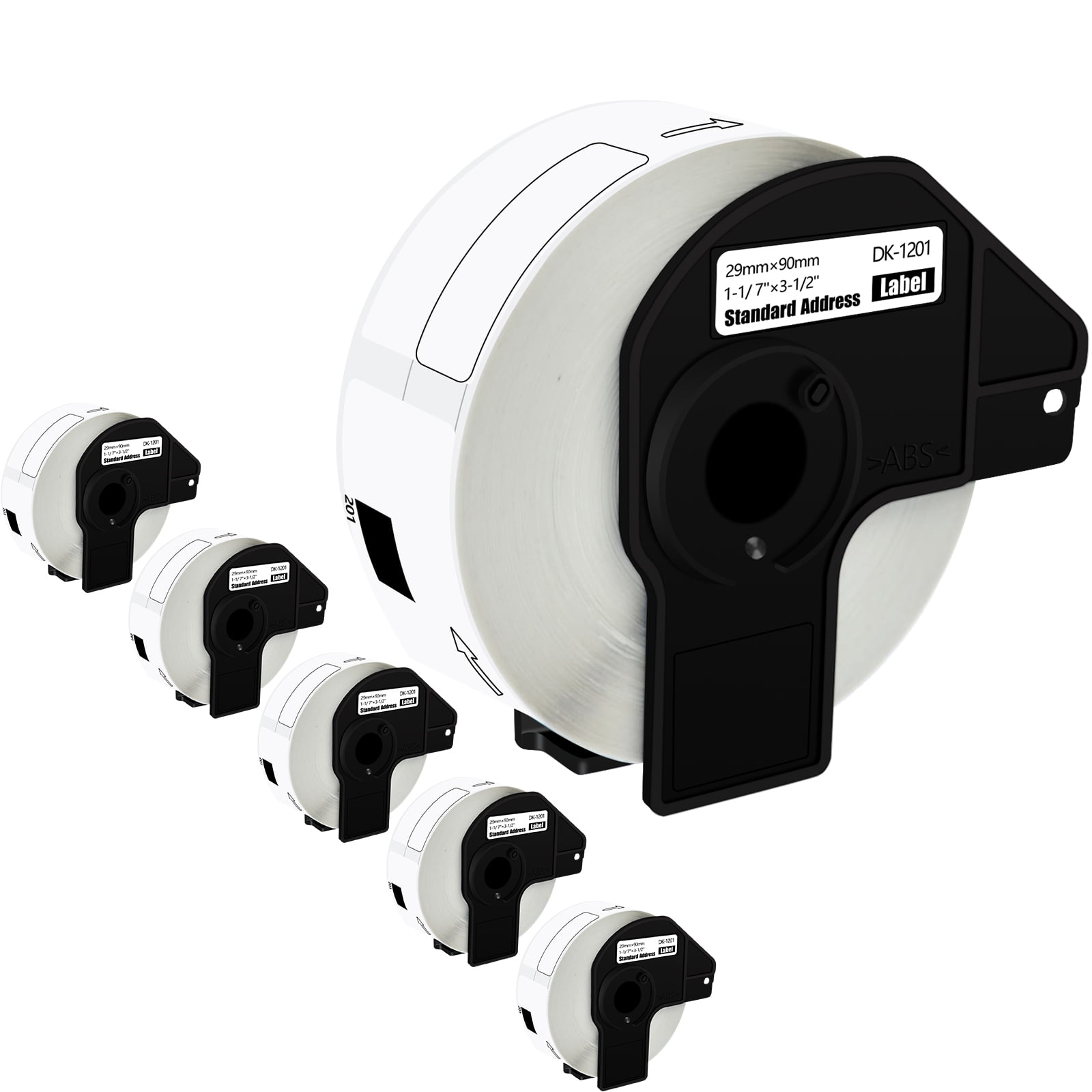 GREENCYCLE 6 Roll(400 Labels/Roll) Compatible for Brother DK-1201 DK1201 1.1" x 3.5" Standard White Paper Address Labels for QL Label Printers