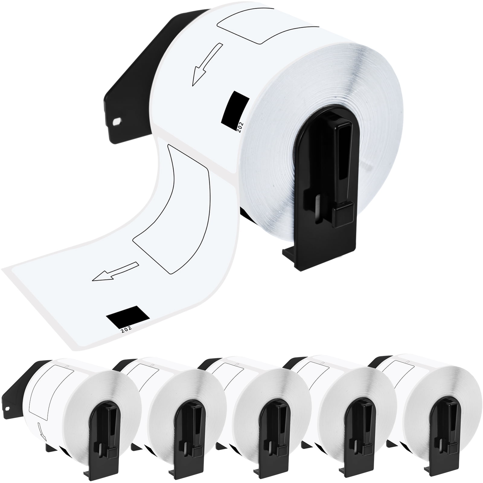 GREENCYCLE 6 Roll Compatible for Brother DK-1202 DK1202 (2.4" x 3.9") Standard White Paper Address Labels for QL Label Printers (300 Labels/Roll, Each Roll Label with a Cartridge)