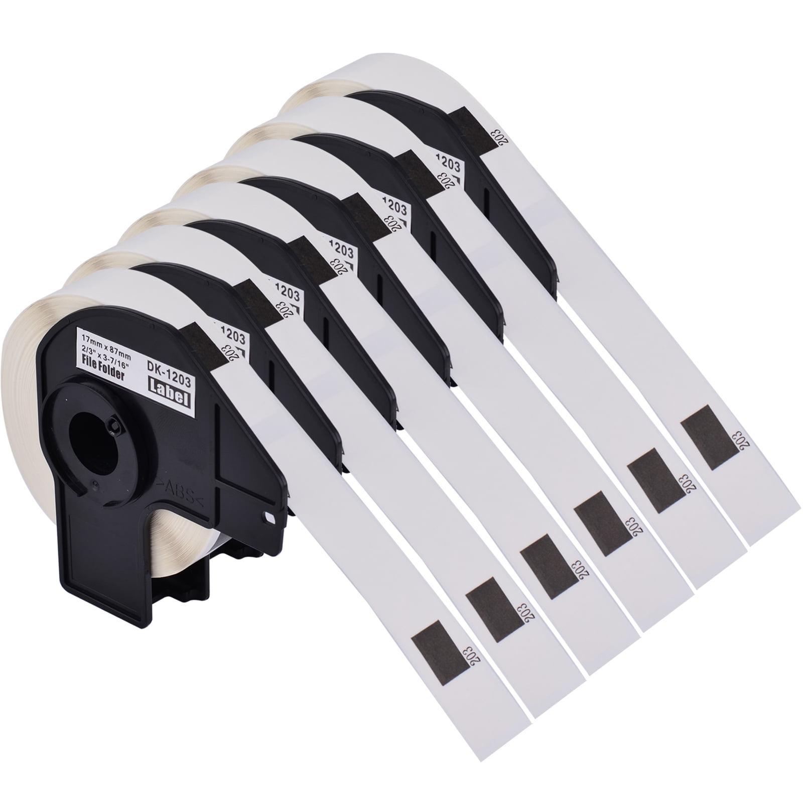 GREENCYCLE 6 Roll Compatible for Brother DK-1203 DK1203 (0.66" x 3.4") Standard White Paper Address Labels for QL Label Printers (300 Labels/Roll, Each Roll Label with a Cartridge)