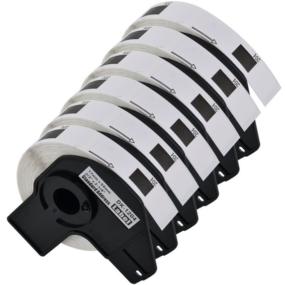 GREENCYCLE 6 Roll Compatible for Brother DK-1204 DK1204 Shipping Address Multipurpose Labels 2/3" x 2-1/8" (17mm x 54mm) QL-1050 QL-1060N QL-1100 QL-1110NWB,with Cartridge Frame, 400 Labels/Roll