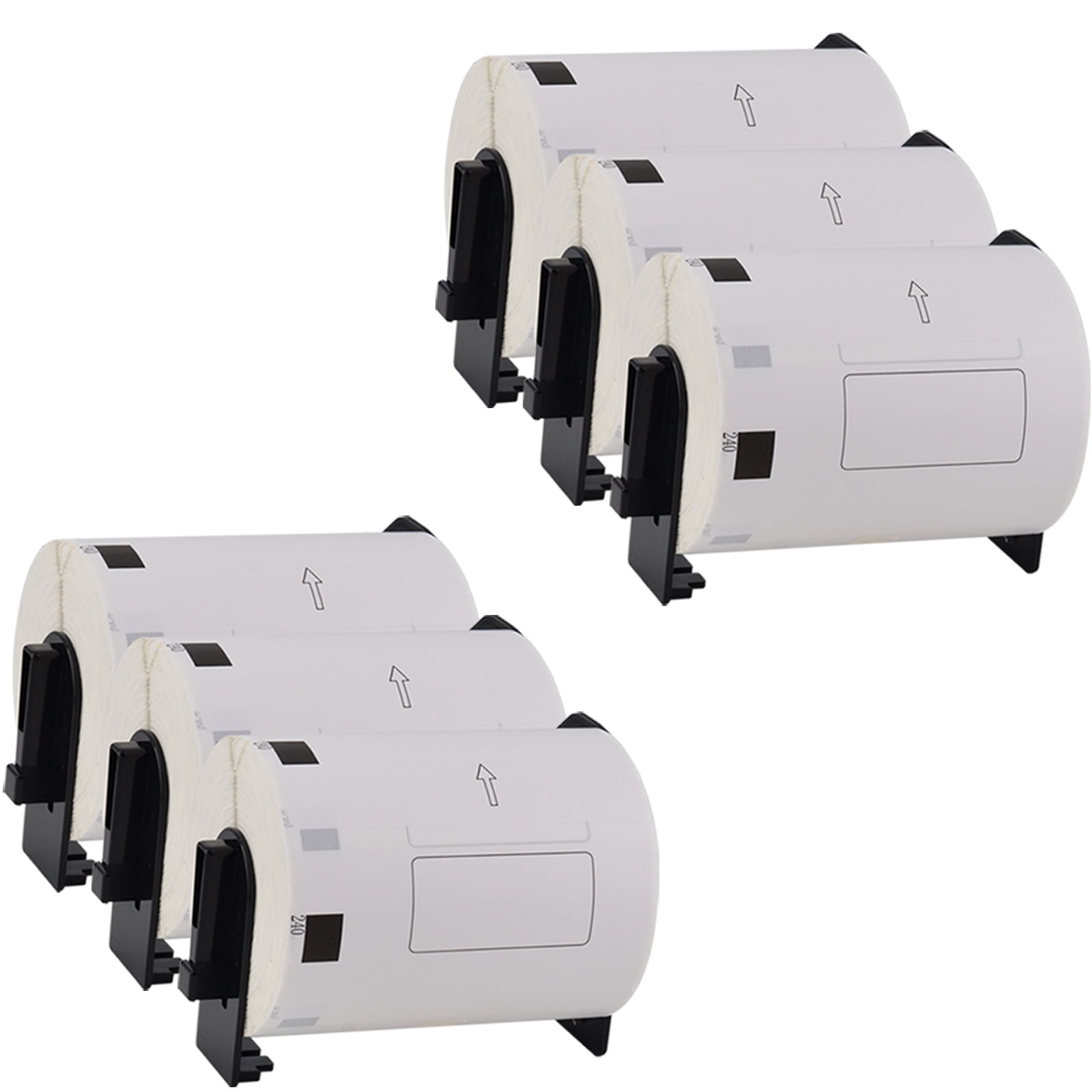 GREENCYCLE 6 Roll Compatible for Brother DK-1240 DK1240 Shipping Address Multipurpose Labels 4" x 2" (102mm x 51mm) QL-1050 QL-1050N QL-1060N QL-1100 QL-1110NWB with Cartridge Frame, 600 Labels/Roll