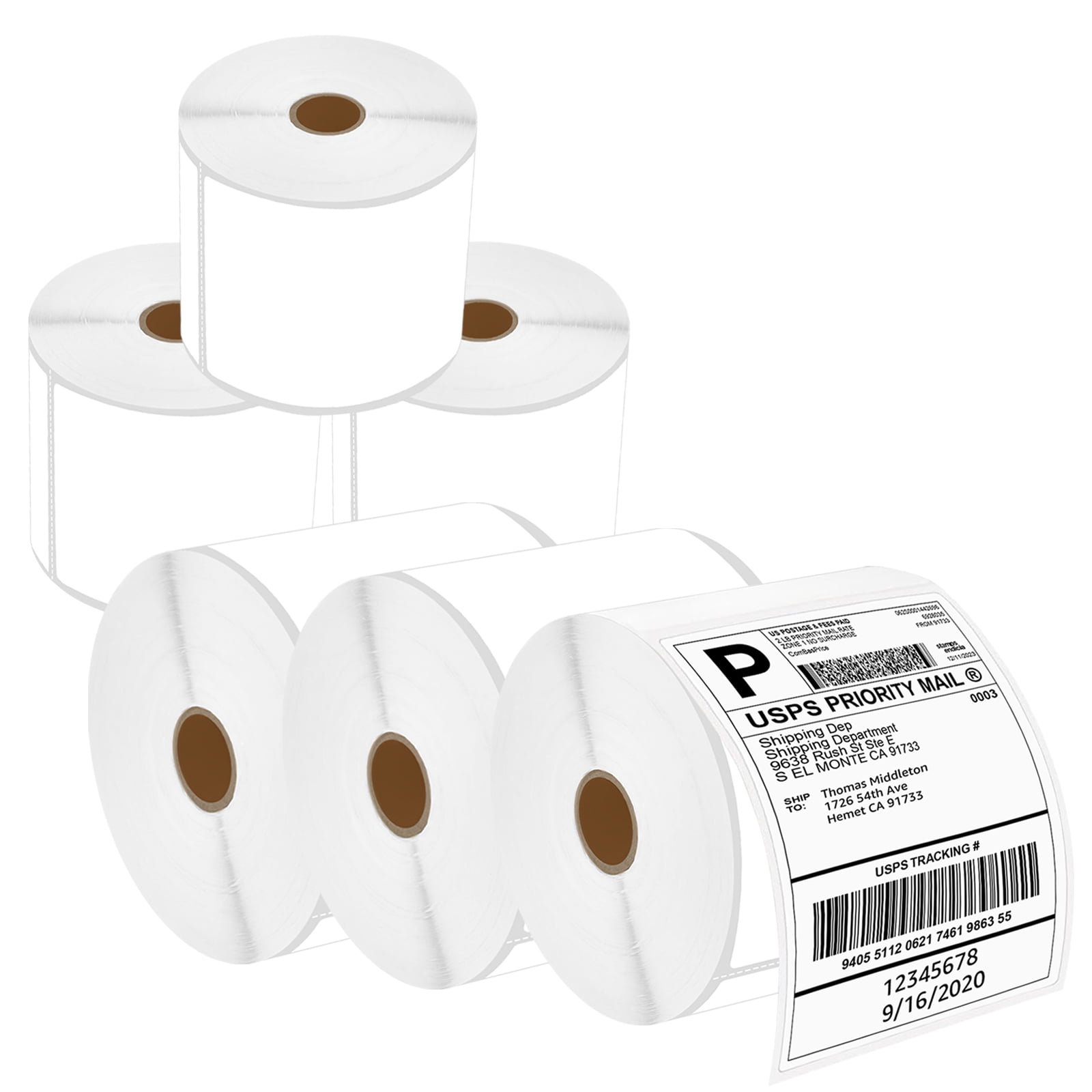 GREENCYCLE 6 Rolls (500 Labels/Roll) 4 x 6 inch Direct Thermal Paper ...